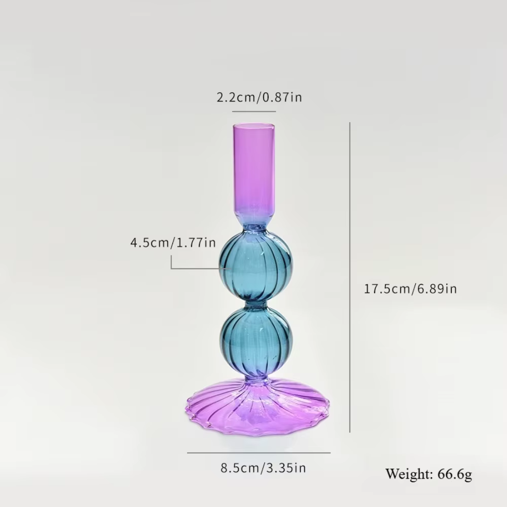 Porte-bougies en verre coloré pour la décoration de la maison, des mariages et des salles, porte-bou