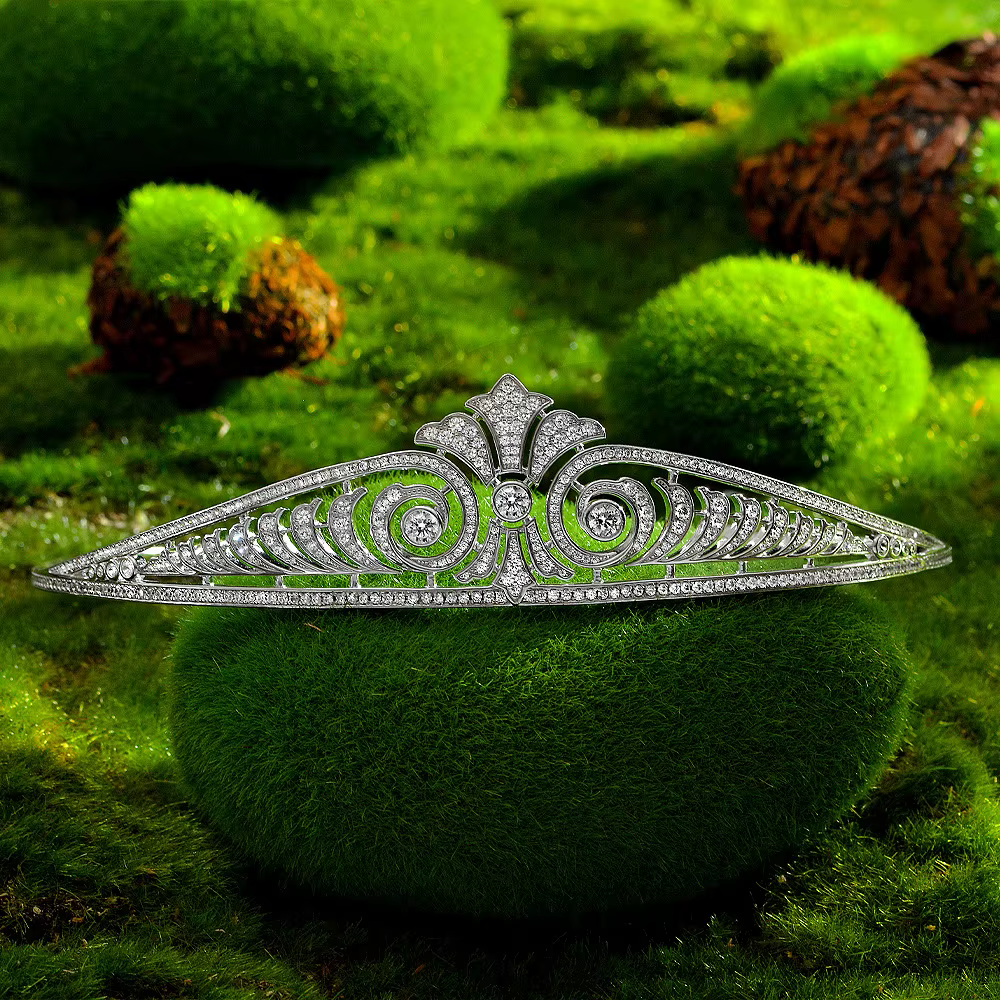 WUIHA-Couronne en plaqué or blanc 18 carats pour femme, coiffure Moissanite créée pour mariage, bijo