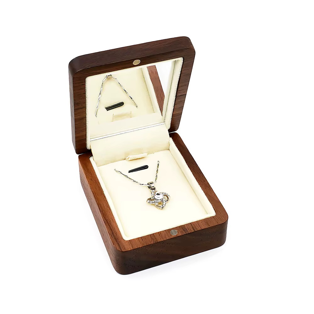 Boîte de rangement en bois pour boucles d'oreilles et colliers, présentoir de bijoux, boîte-cadeau p