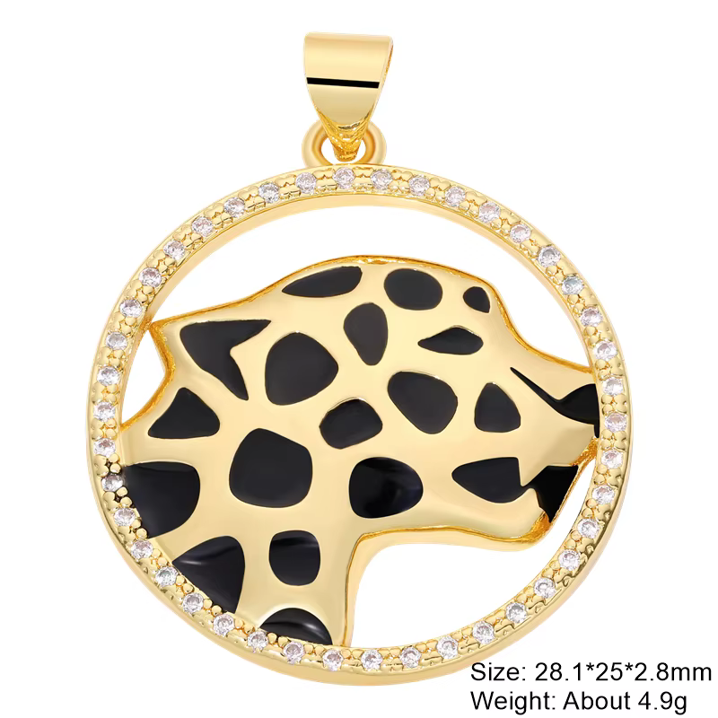 Juya Breloques plaquées or 18 carats avec zircone arc-en-ciel, motif œil grec et main de Fatima Hams