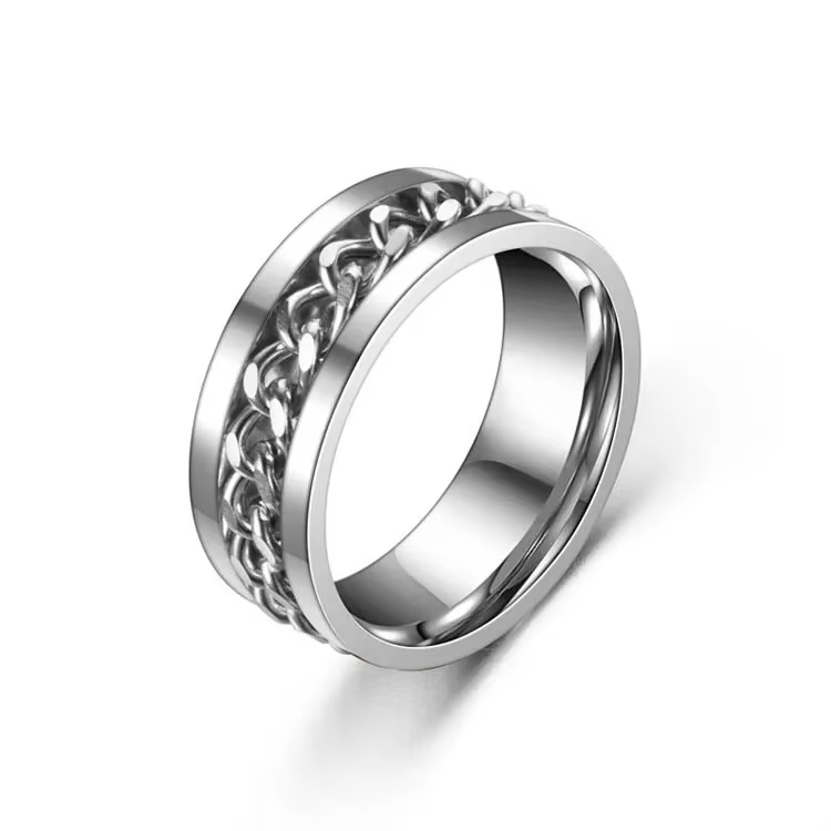 Anneau anti-Stress pour chaîne rotative en acier inoxydable, Spinner en métal pour hommes, bijoux An