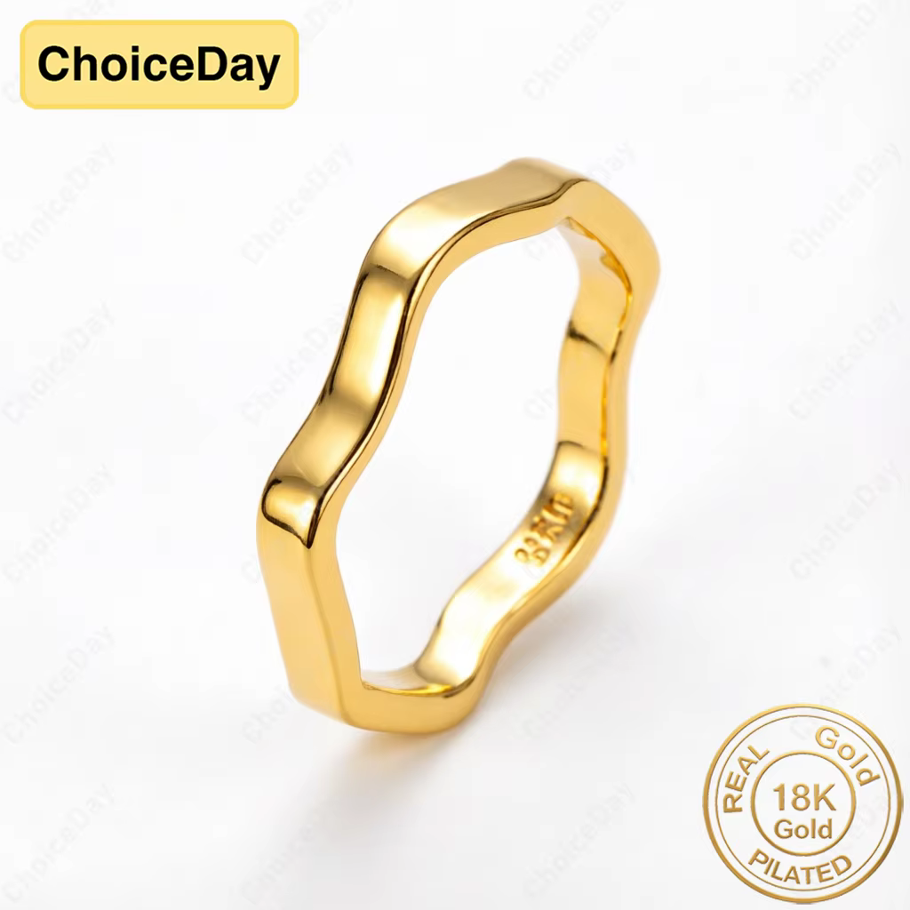 Plaqué or 18 carats # 8 bagues ondulées délicates pour femmes, bijoux élégants pour cadeau de fiança