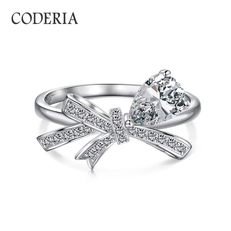 Bague Moissanite en forme de goutte d'eau pour femmes, couleur D VVS1, diamant de 0.8 Carat, en arge