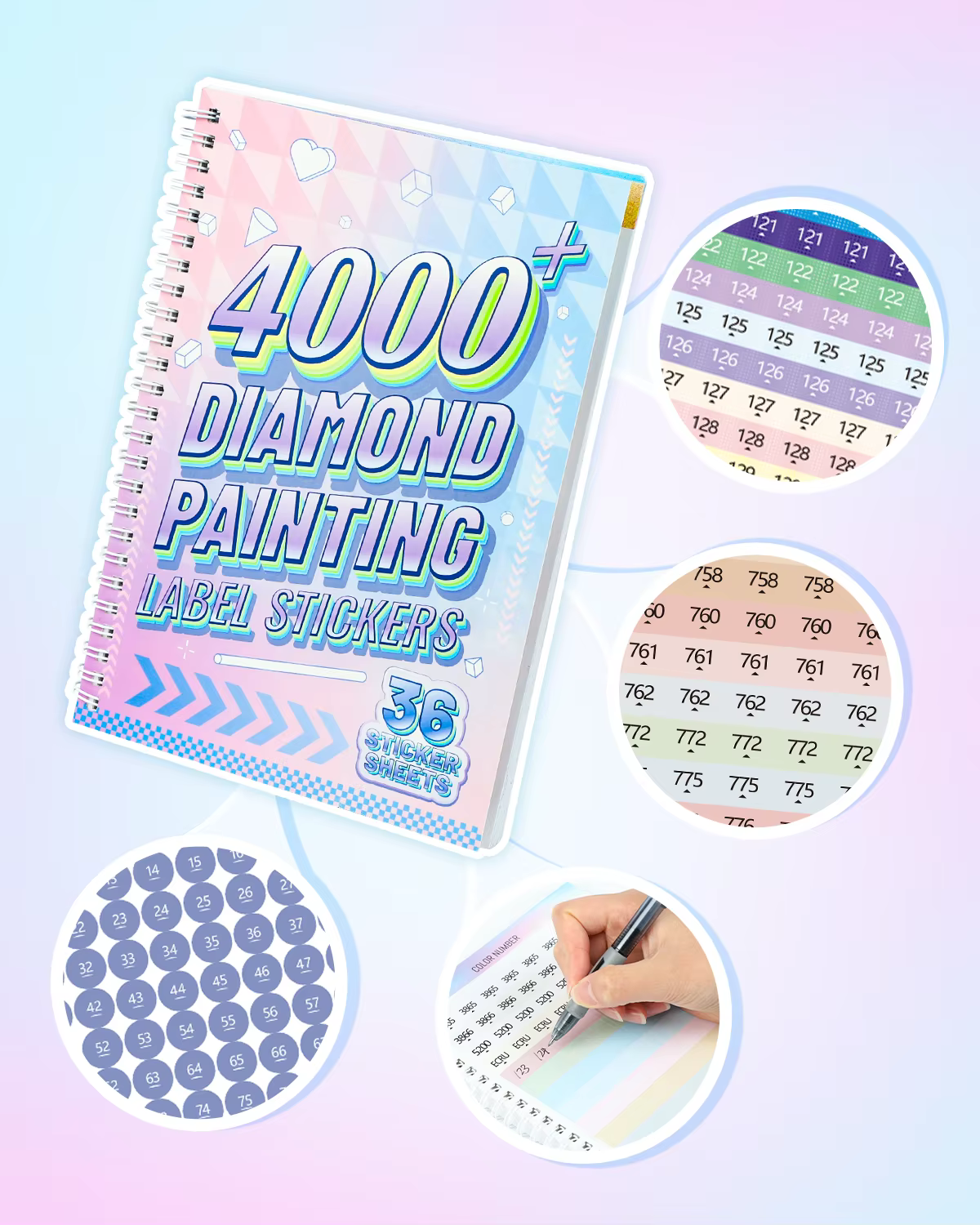 Étiquettes autocollantes pour peinture diamant, accessoires et outils de rangement d'art diamant rel