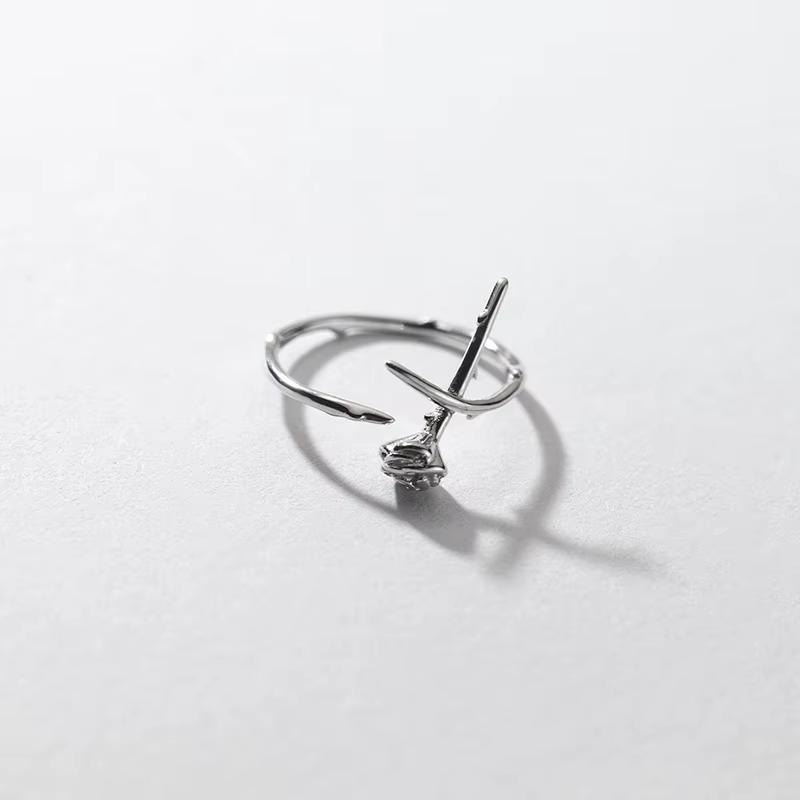 WANTME 925 en argent Sterling romantique or doigt ouvert Rose fleur bague pour les femmes élégant ch