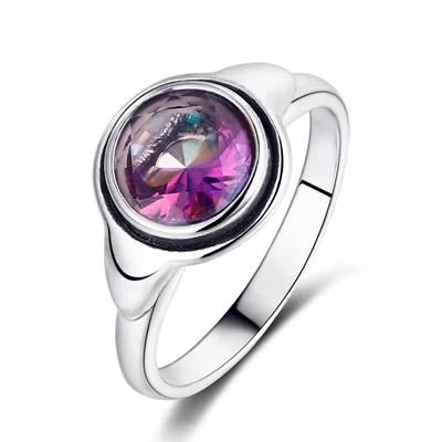 Bague en argent S925 pour femmes, bijoux de Boutique plaqués de couleur de 8mm, mode romantique, fêt