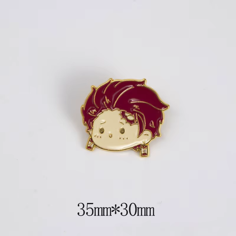 Broches en émail Demon Slayer Tanjirou, broches métalliques mignonnes, Badges à revers, dessin animé