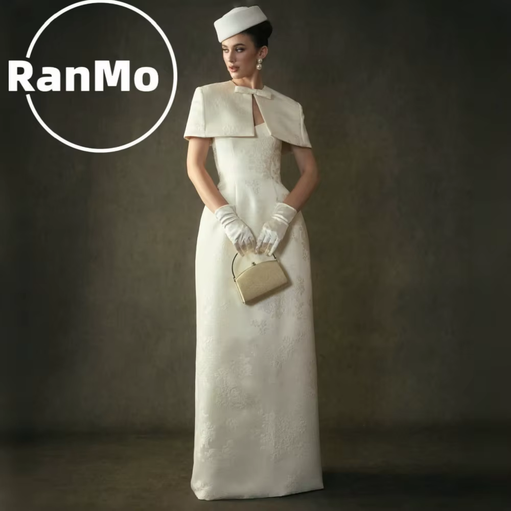 Robes de mariée jacquard sirène Ranmo Modern 2026 avec veste, 2 pièces, broderie vintage, robe de ma