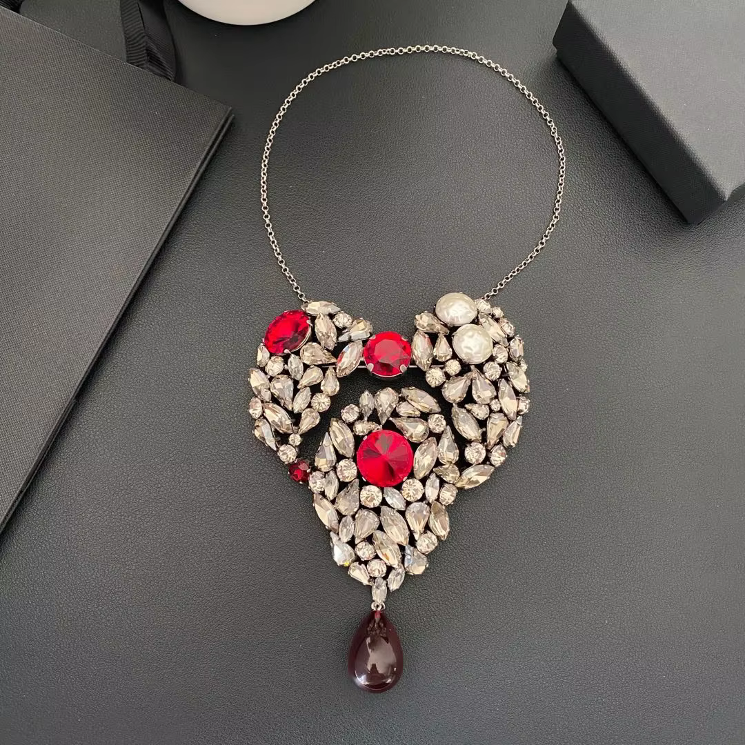 Collier broche de luxe en cristal de qualité supérieure, style européen et américain, pour femme, te