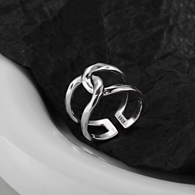 Bagues en argent regardé 925 pour femmes, croix vintage, bague minimaliste pour couple, cadeau de bi