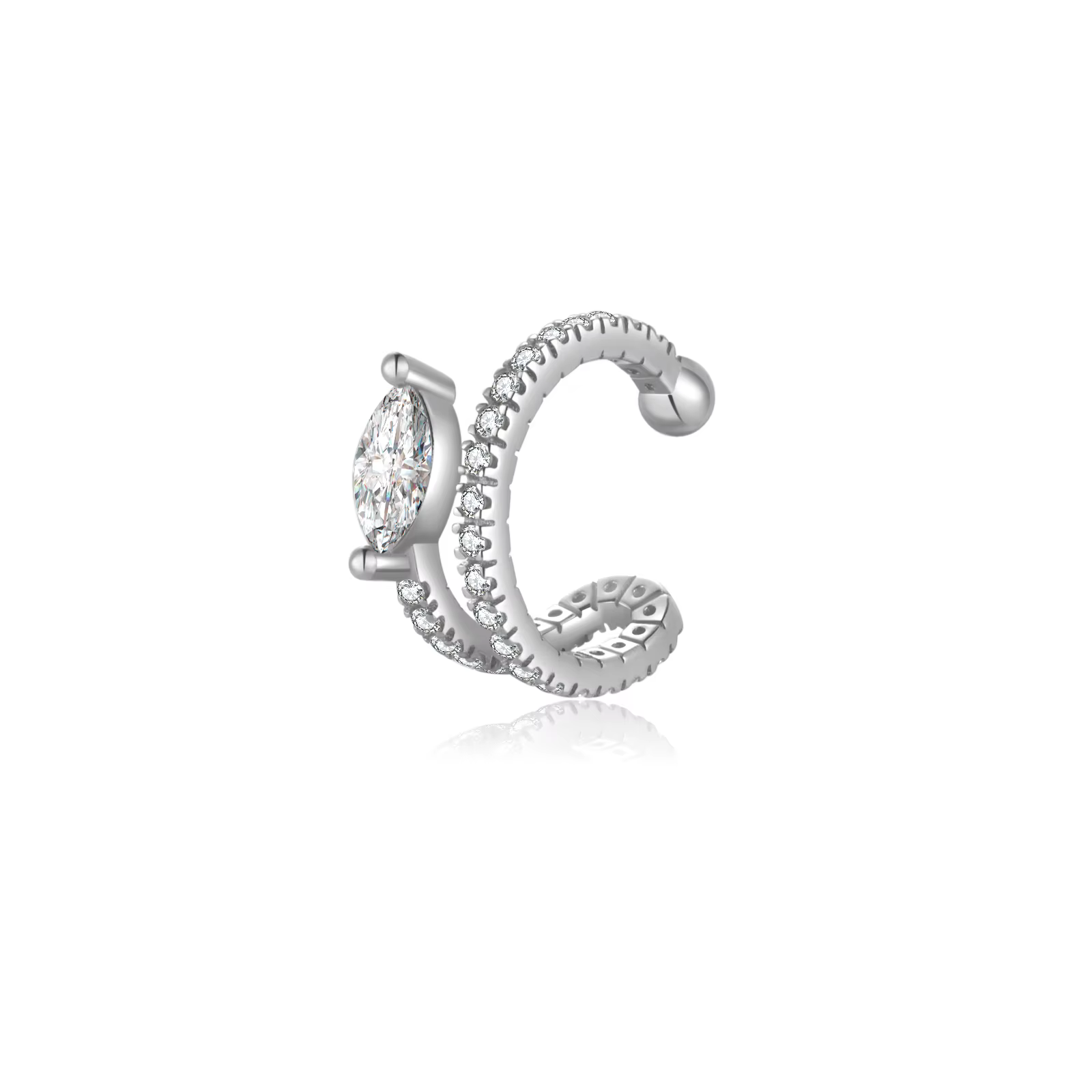 ANDYWEN-Boucles d'Oreilles en Argent Sterling 925, 2023, CZ Clair, Manchette Marqulse, Clips Non Pie