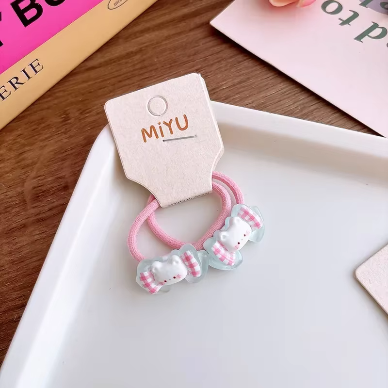 2 pièces couleur rose fille anneau de cheveux pour enfants mignon dessin animé chaton bandeau de che