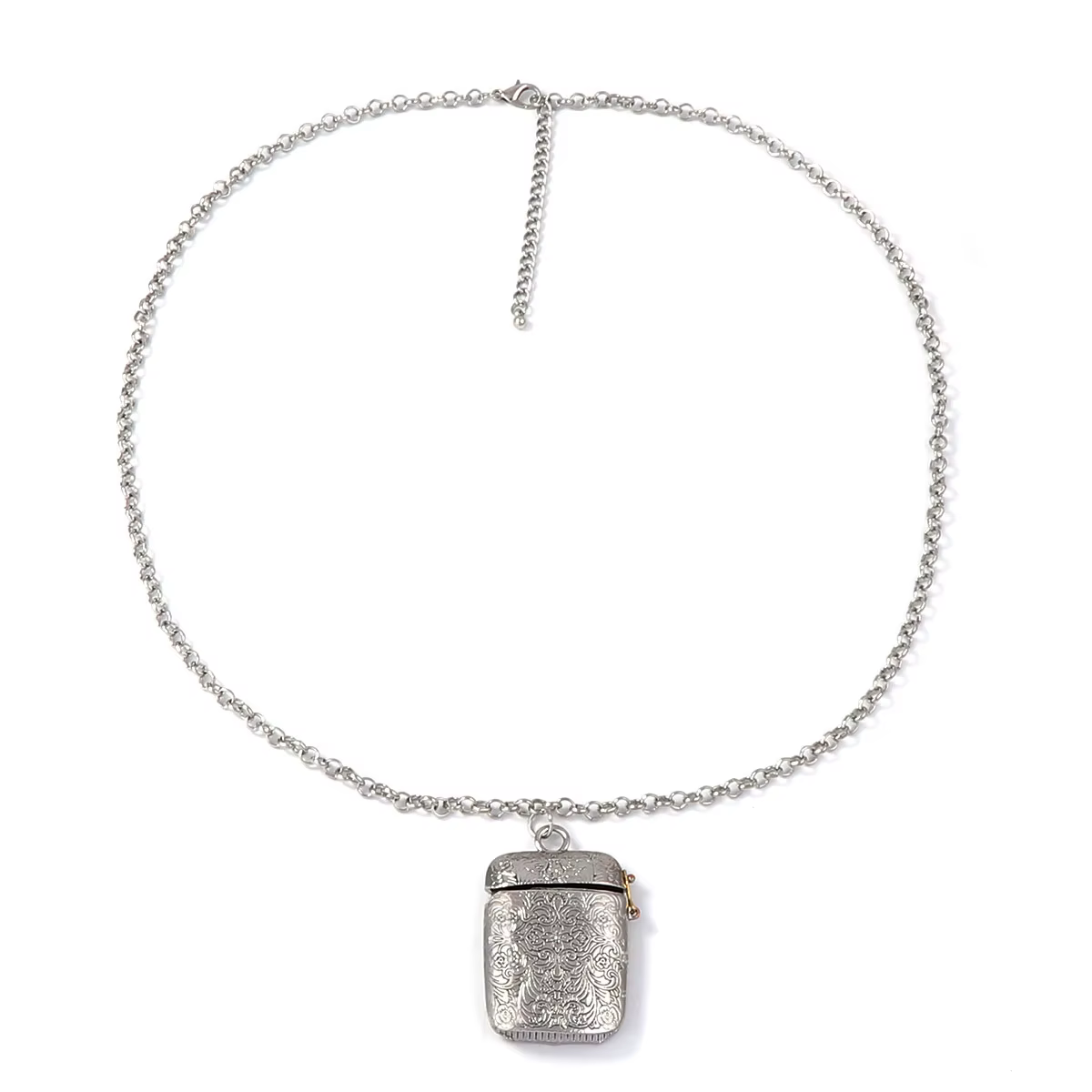 ZAA – colliers avec pendentif en alliage métallique pour femmes, Texture sculptée, boîte carrée, bij