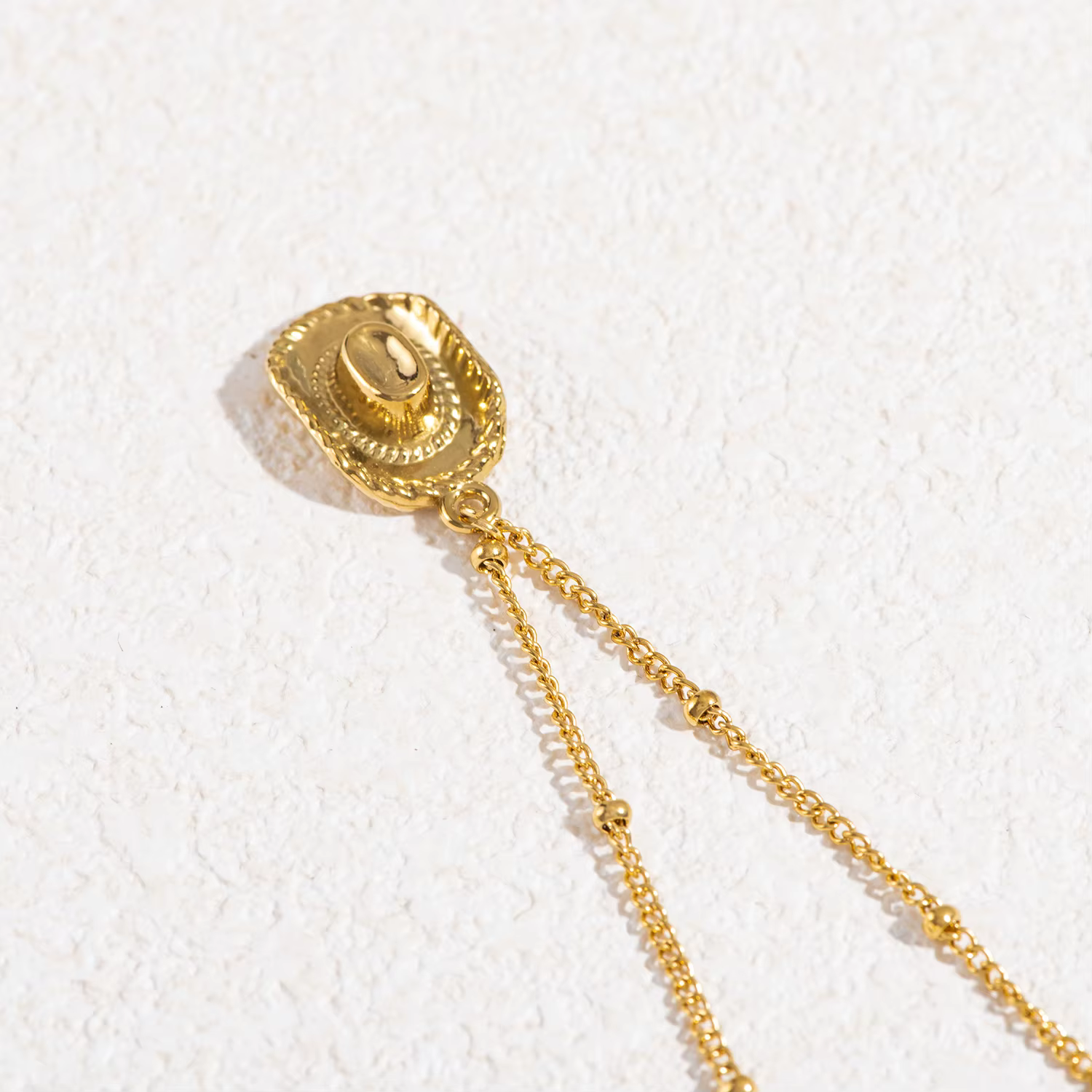 Collier pendentif chapeau de cowboy pour femmes, acier inoxydable plaqué or 18 carats, cadeaux de bi