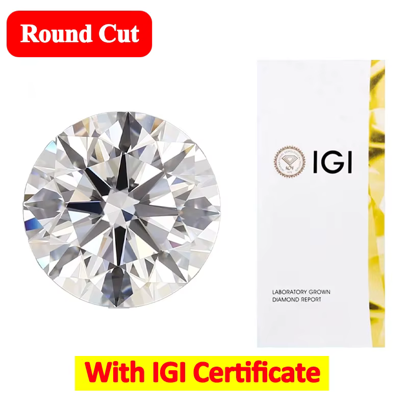 Diamants synthétiques de laboratoire CVD HPHT de 0,5 à 3 carats, émeraude, certifiés IGI, taille pri