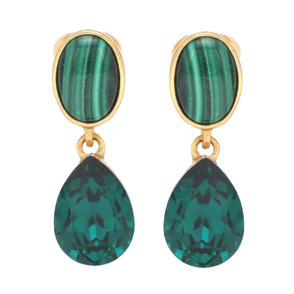 Bijoux européens et américains, pierres d'osseille, cristal, malachite, clips d'oreille polyvalents 