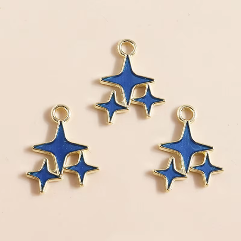 Breloques étoiles polaires colorées, 10 pièces, pour boucles d'oreilles, breloques vénus, pendentifs