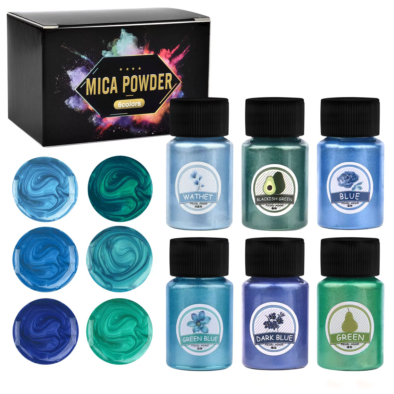 6 couleurs/ensembles perle poudre Pigment bricolage résine époxy moule colorant colorant nacré résin