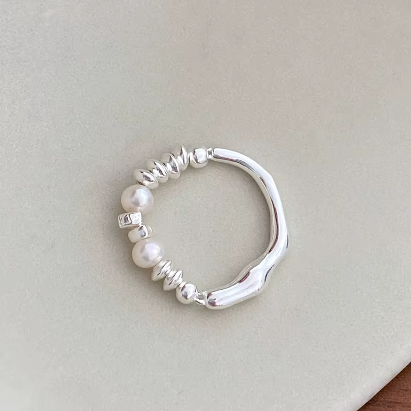 XIYANIKE perles asymétriques perle cordon élastique anneaux pour femmes fille de luxe mode coréenne 