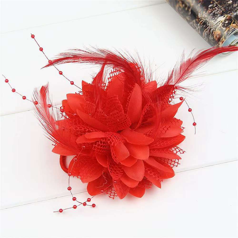 Broche, Fascinator pour spectacle de danse latine, Accessoires de cheveux de mariage, Fleur de poign