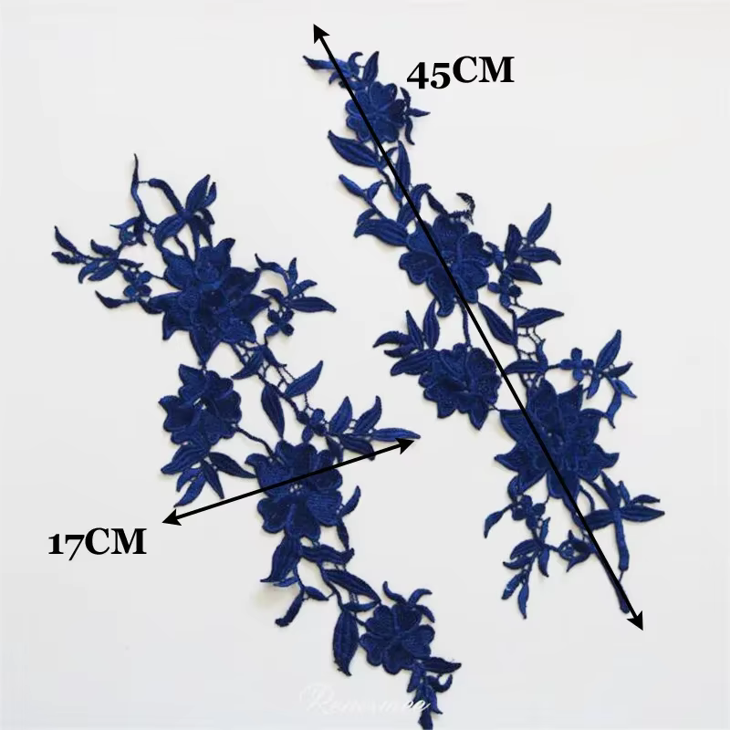 Patchs de broderie florale pour robe de mariée, appliques en dentelle, jolies garnitures florales, a