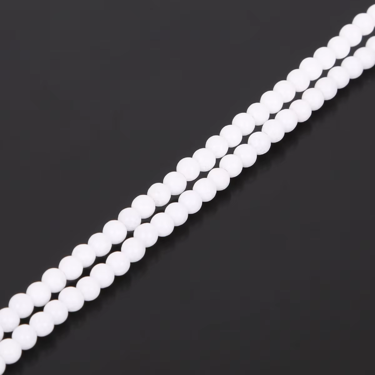 Perles rondes en pierre naturelle blanche mate, en porcelaine, pour la fabrication de bijoux, access