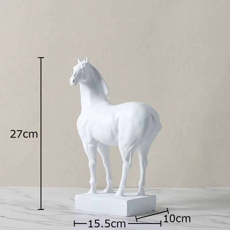 Ornements de cheval minimalistes noir/blanc, décoration de table, sculpture de cheval d'art moderne,
