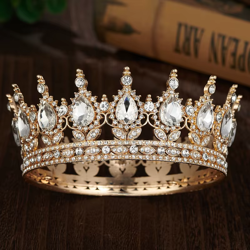 Diadèmes et Couronnes pour ixde Mariage, Reine Royale, dériv, Strass Ronds, Patients, Gâteau, Bijoux