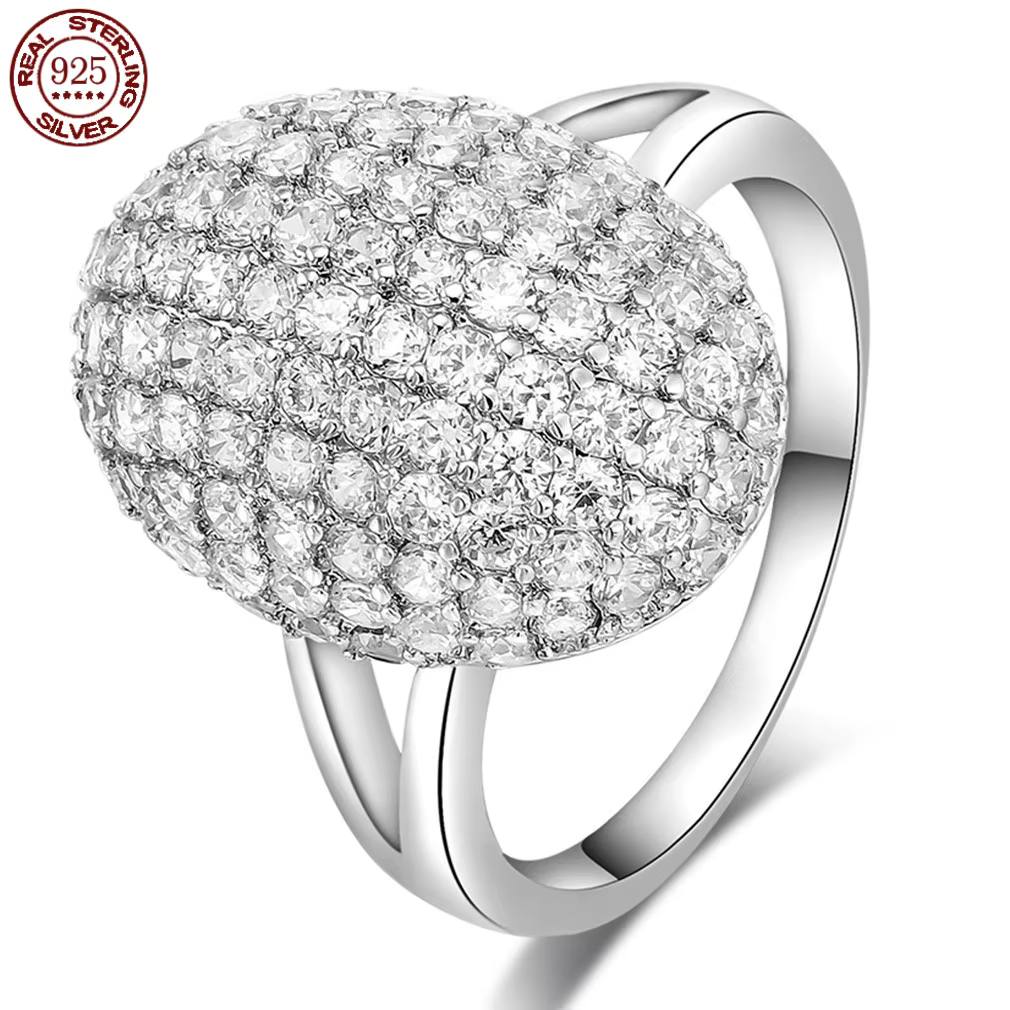 Grande vente S925 ensemble en argent Sterling avec diamant crépuscule briser aube Bella bague de fia