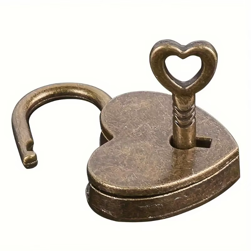 Mini cadenas Vintage en forme de cœur, 1 pièce, Style Antique, alliage, parfait pour les boîtes à bi