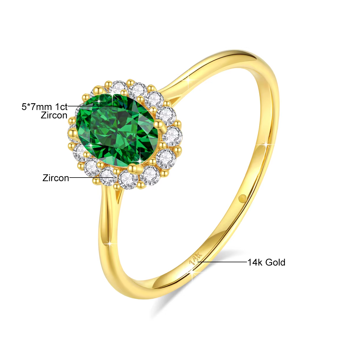 Bague de luxe en or 14K pour femmes, couleur D, Moissanite, ovale, taille brillante, diamant coloré,