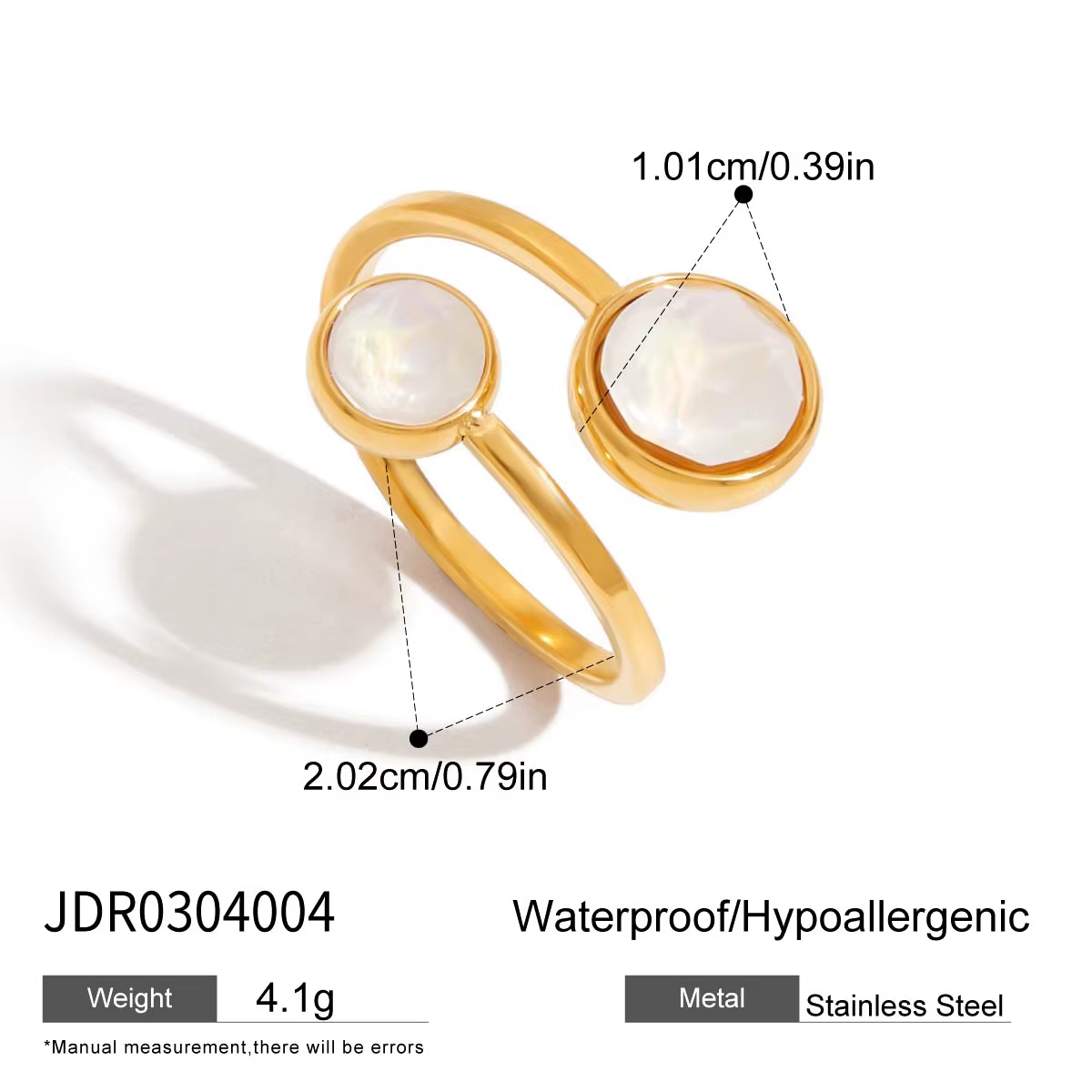 Zora – bague ouverte minimaliste en acier inoxydable plaqué or 18 carats pour femmes, Design de lign