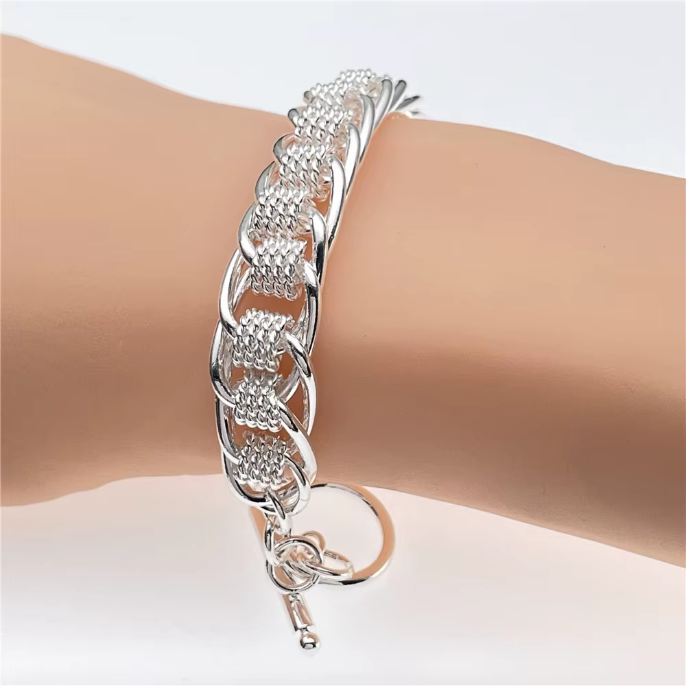 Andara – Bracelet en argent Sterling 925, en maille ronde, à la mode, pour femmes, bijoux de fiançai