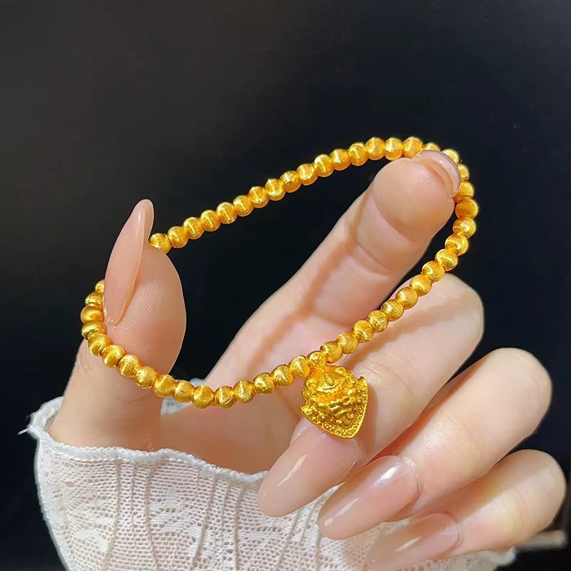 Bracelet classique en perles d'oeil de chat pour femmes, couleur or 18 carats, élégant, chaîne, bijo