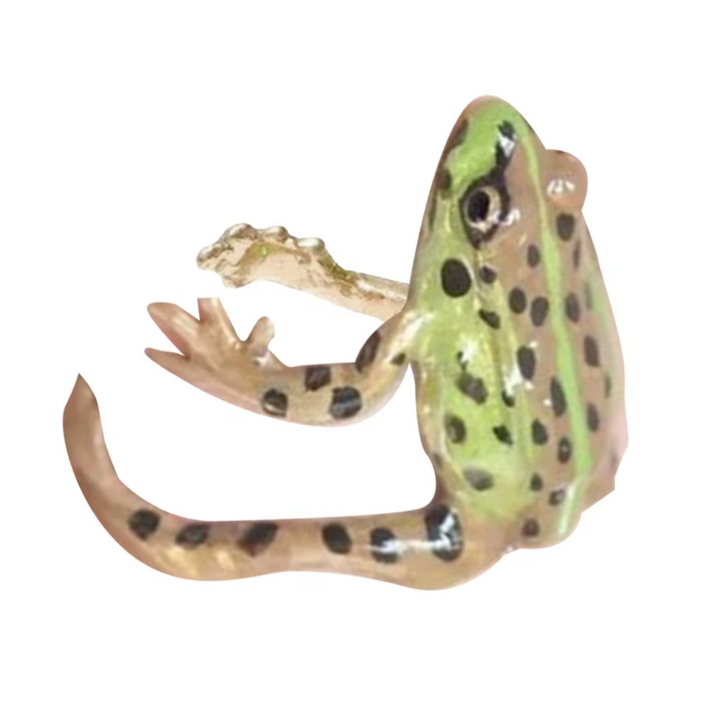 Bague grenouille d'arbre, bague grenouille particulière verte, forme animale de conception de niche,