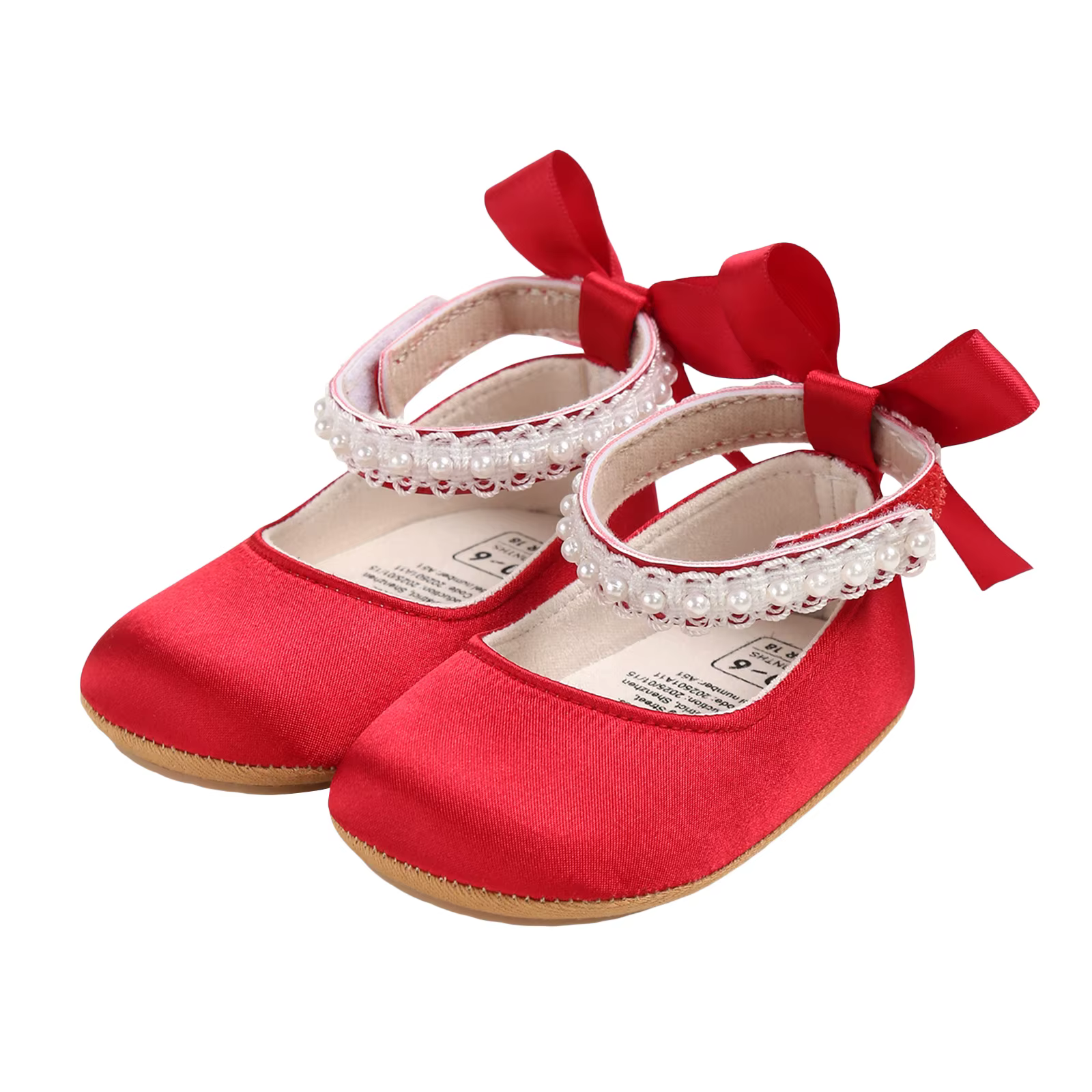 Chaussures plates Mary Jane pour bébés filles, chaussures de princesse de mariage avec perles mignon