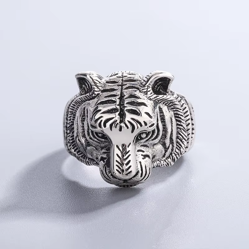 Bagues réglables en forme de tigre en argent Sterling 925 pour femmes et hommes, bijoux de luxe de s