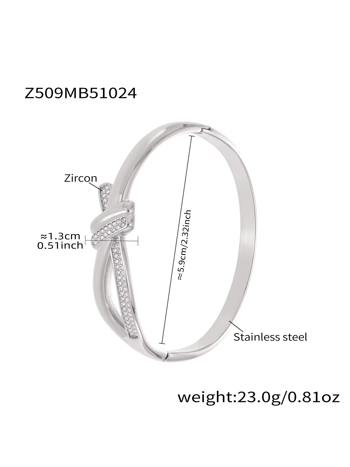 Liora Shine cubique zircone femmes Bracelet Bracelets en acier inoxydable plaqué or étanche Banquet 