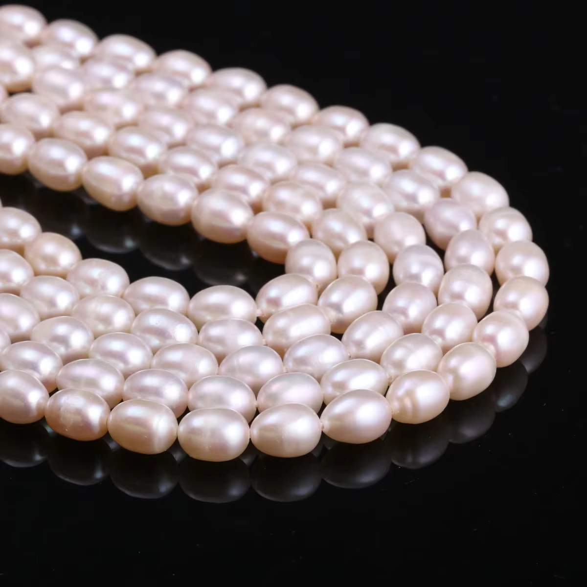 Perles de culture d'eau douce naturelles en forme de riz, 100% perles naturelles pour la fabrication