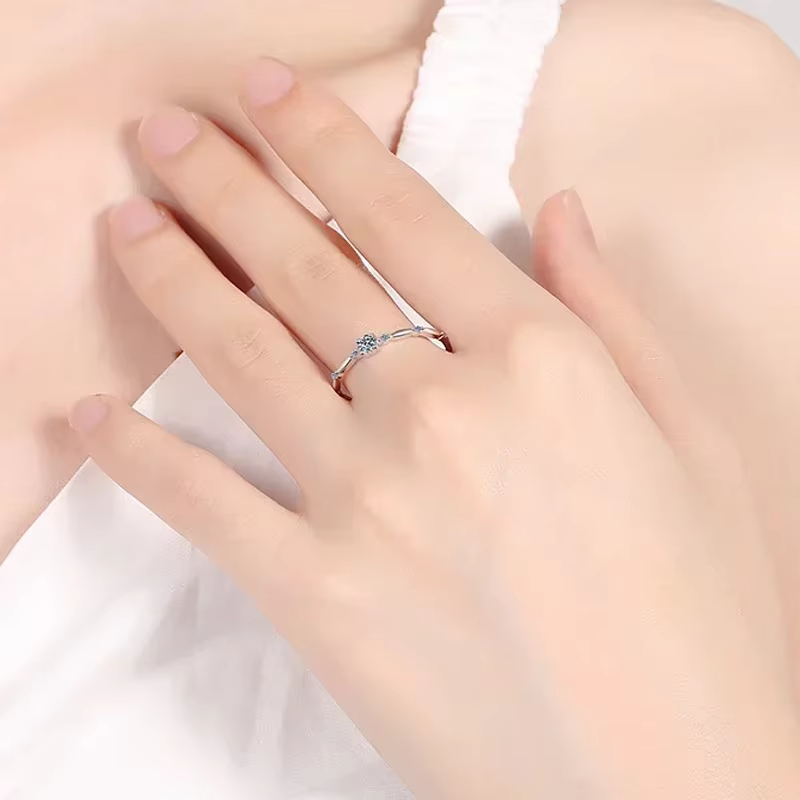 NeeTim D couleur VVS1 Moissanite bague pour femmes mariage bijoux fins avec certificat 925 en argent