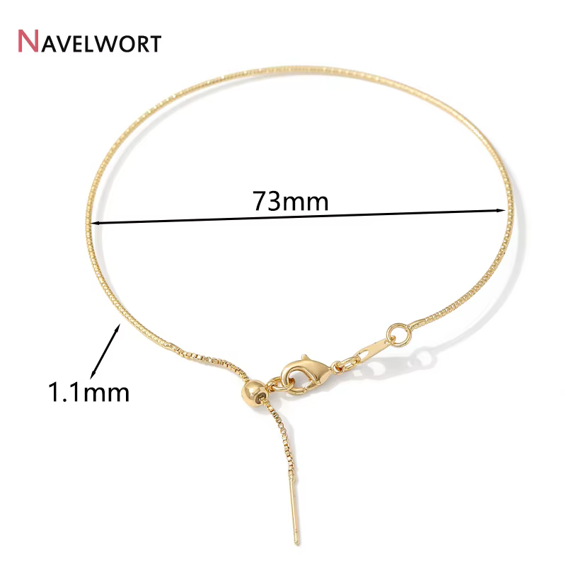 Bracelets réglables en laiton plaqué or 14K, chaîne avec fermoirs à homard, accessoires de fabricati