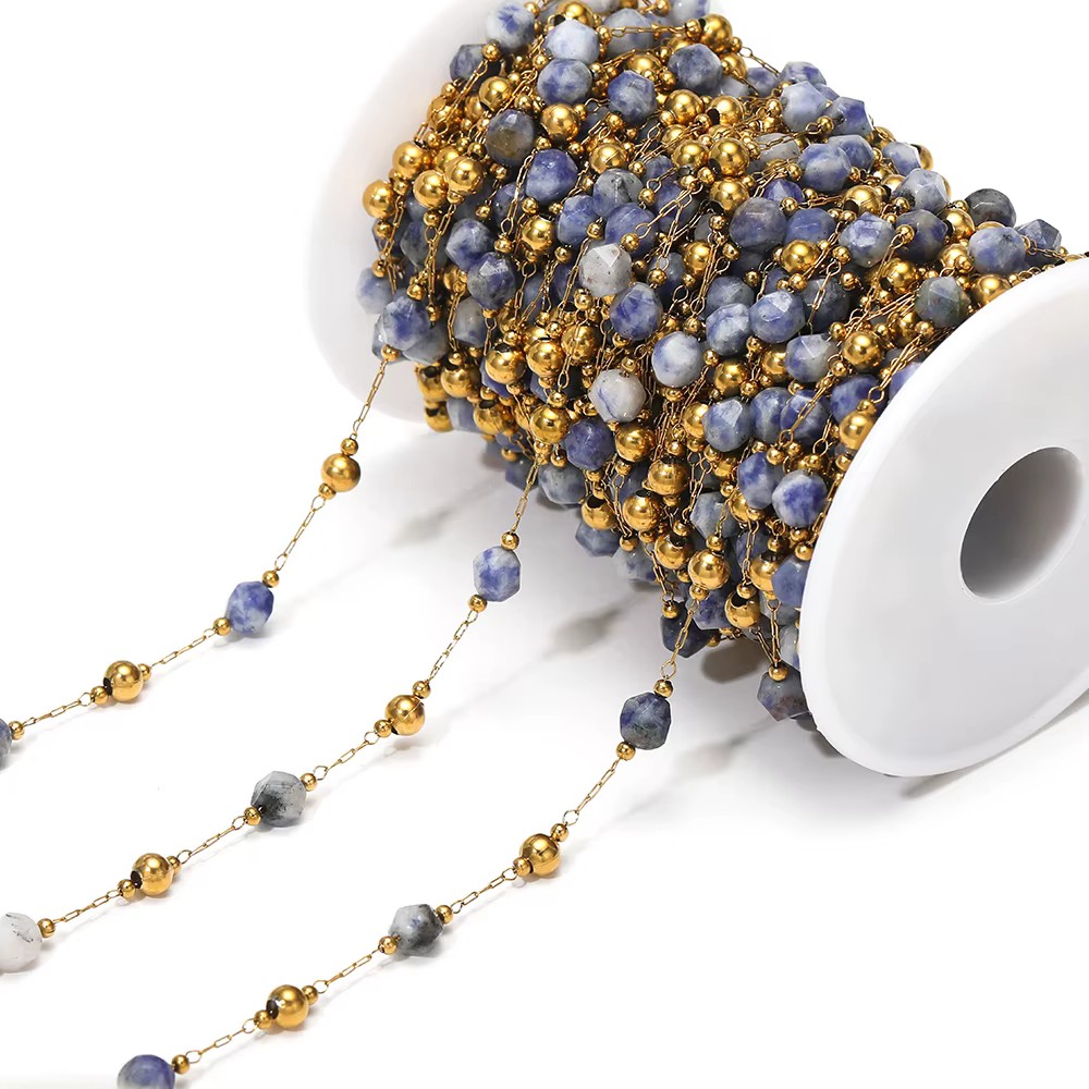 Chaînes perlées en acier inoxydable de 1 mètre pour la fabrication de bijoux exquis DIY, matériel po