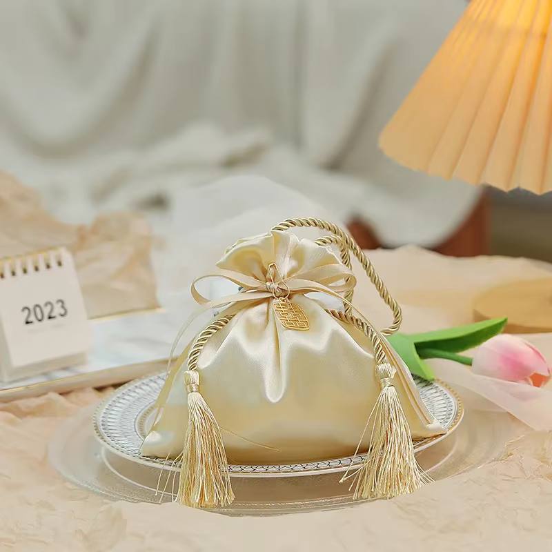 Emballage de Luxe en Poudres de Velours, Sac Cadeau pour Bijoux, Boîtes à Bonbons de Mariage avec Fi