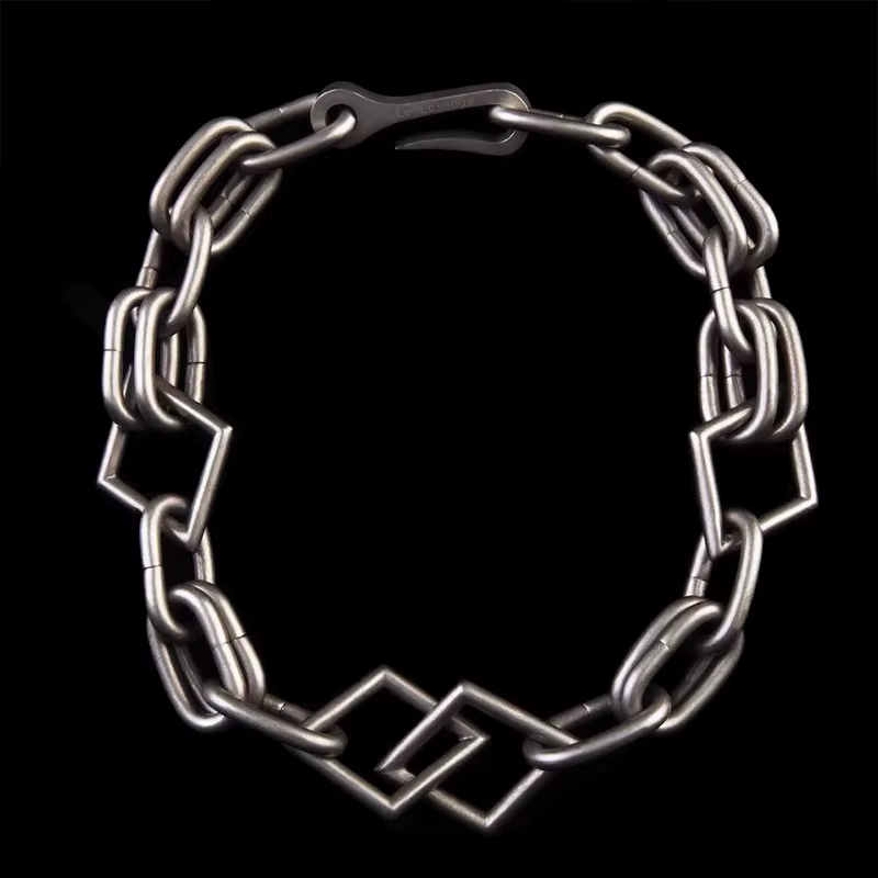 Rhomboïde en métal argenté exagéré pour hommes et femmes, collier JoChoker, accessoires de cou simpl
