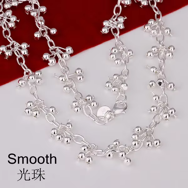 Mode coréenne 925 perles en argent Sterling chaînes colliers pour femmes bijoux de luxe design cadea