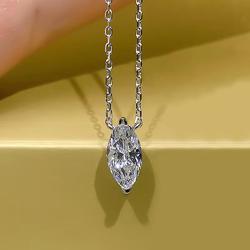 Huitan – collier avec pendentif Marquise CZ pour femmes, breloques de Style minimaliste, bijoux de b
