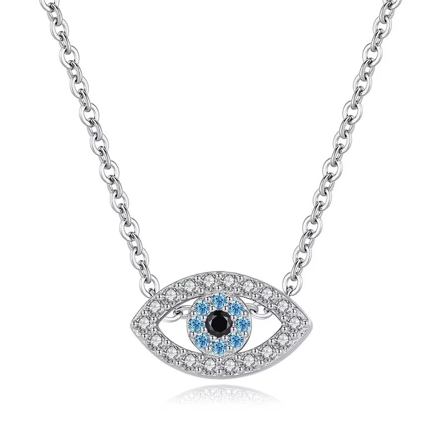 TONGZHE-Collier pendentif mauvais œil en argent regardé 925, bijoux fins pour femmes et filles