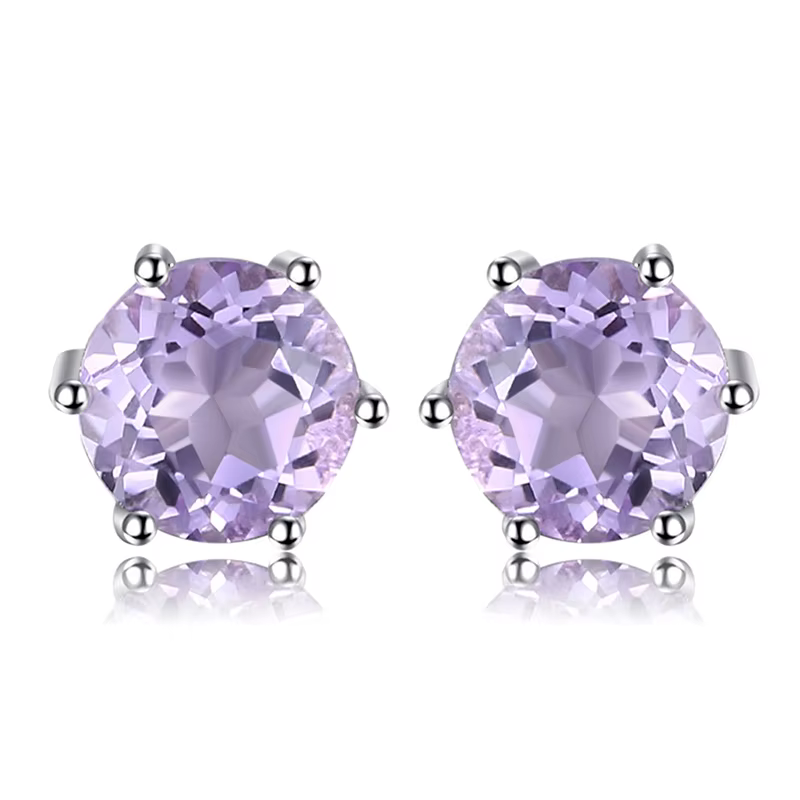 JewelryPalace rond naturel jaune Citrine 925 boucles d'oreilles en argent Sterling pour les femmes d