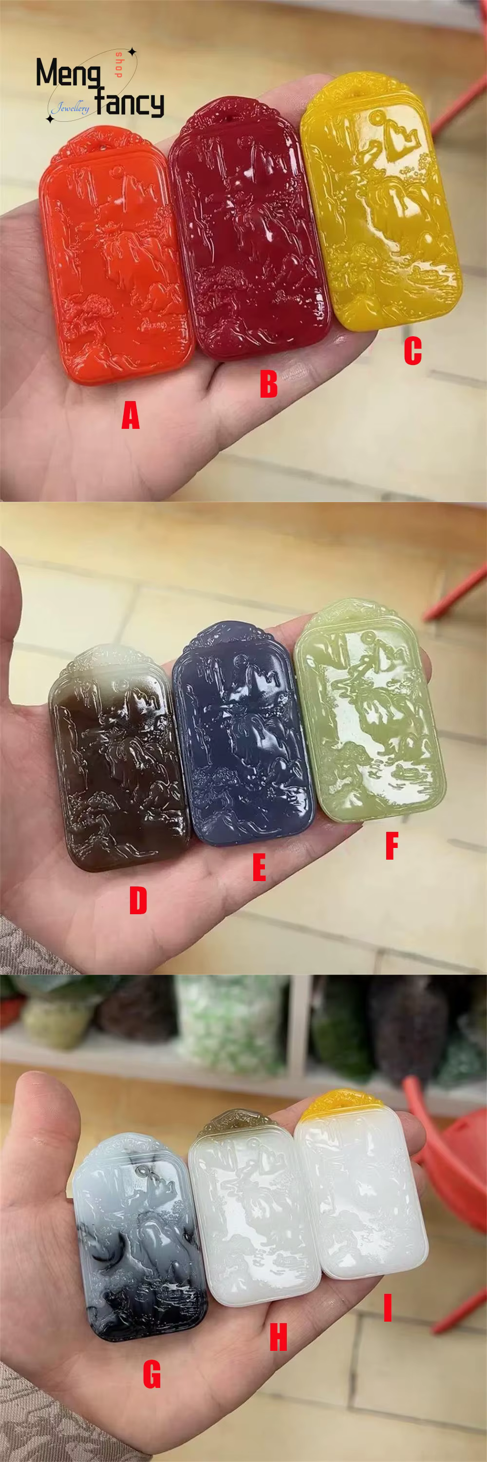 Pendentif en jade Hetian naturel, paysage coloré de montagnes et d'eau, bijoux de mode exquis, cadea