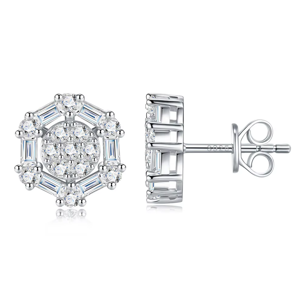 PuBang Fine Jewelry – boucles d'oreilles en argent Sterling 925 scintillant, 3EX VVS1 D, diamants Mo